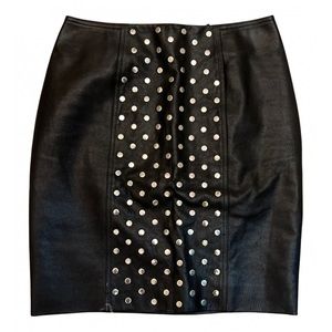 Saint Laurent leather studded skirt size 38